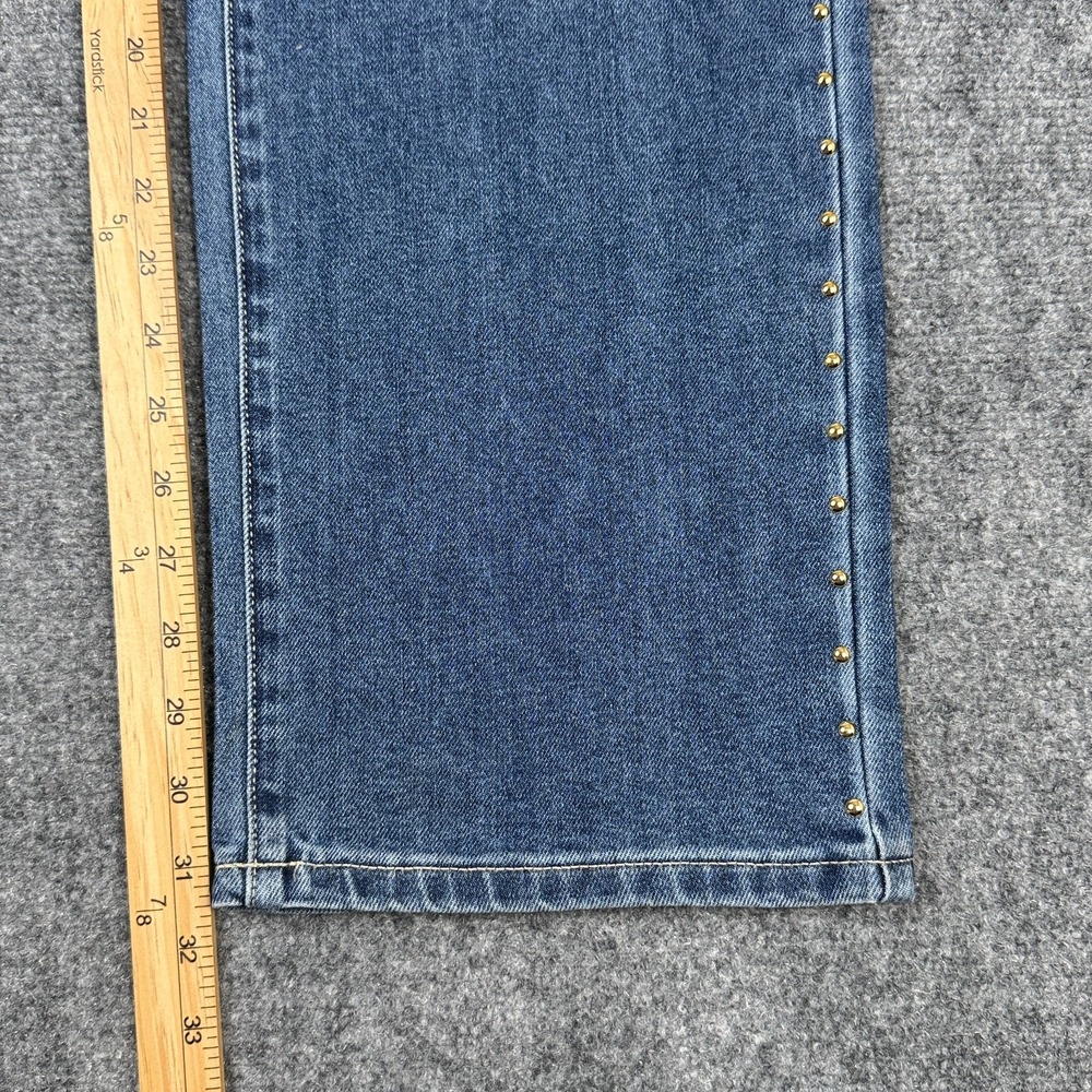Express Embellished Jean Womens Size 10 Straight Leg Studded Medium Wash NWT - Picture 13 of 14